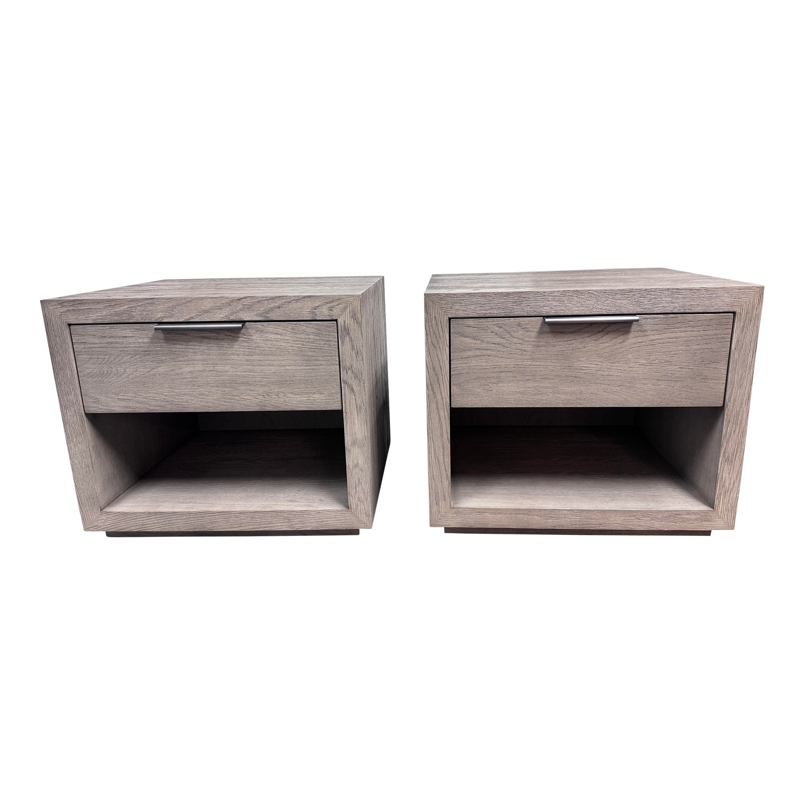 Restoration Hardware Van Thiels Machinto Open Nightstands, a Pair