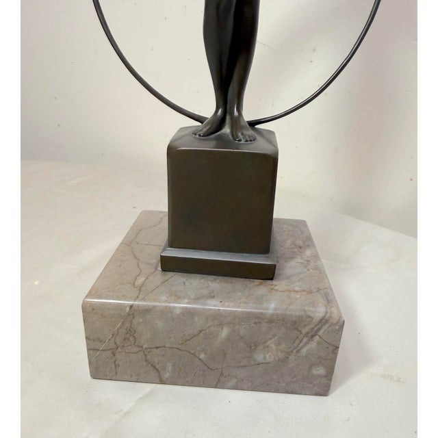 Bronze Antique Artur Berger Dresden Germany Nude Lady With Ring Bronze Statue Sculpture For Sale - Image 8 of 16