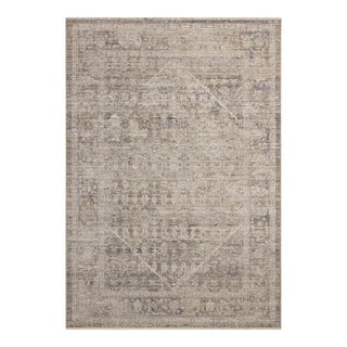 Chris Loves Julia x Loloi Ida Slate / Natural 18" x 18" Sample Rug For Sale