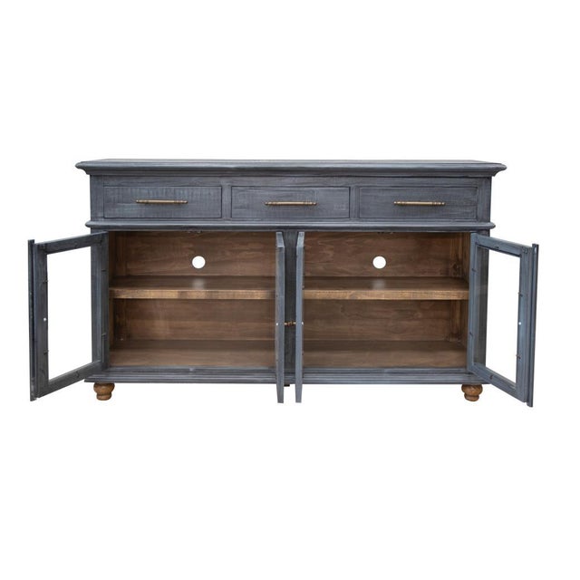 Rustic Flora Rustic Modern Solid Wood Sideboard Console For Sale - Image 3 of 7