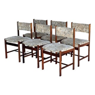 Rosewood Dining Chairs Set of 6 Upholstered Seat Denmark 1960s For Sale