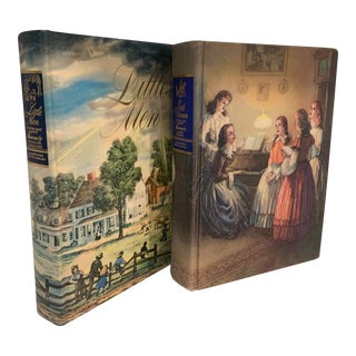 Vintage Set of Illustrated Junior Library Books Little Woman and Little Men For Sale