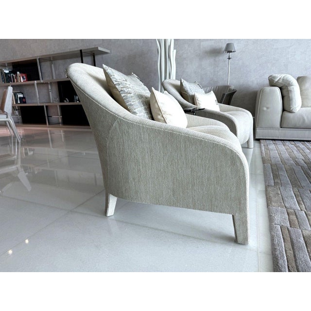 2020s Fendi Casa Audrey D244 Italian Neutral Cream Armchair For Sale - Image 5 of 8