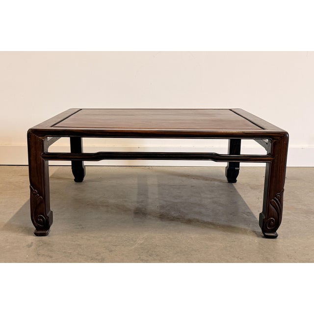 Antique Japanese Rosewood Zataku Low Table With Carved Legs, Meiji/Taisho Era For Sale - Image 4 of 16