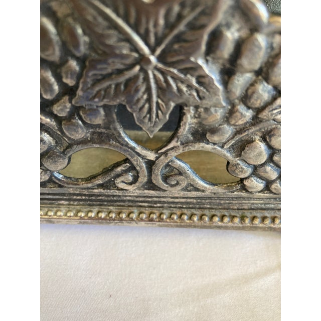 1960s Vintage Floral Silver Plate Napkin or Letter Holder For Sale - Image 5 of 6