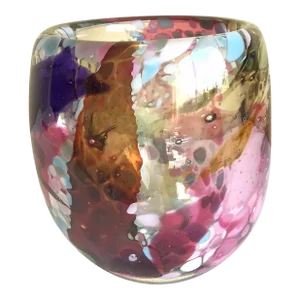 Signed Vintage 1988 John Gerletti Colorful Hand Blown Abstract Art Glass Vase