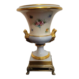 Vintage Vase With Floral Details, Signed "Lindquist"