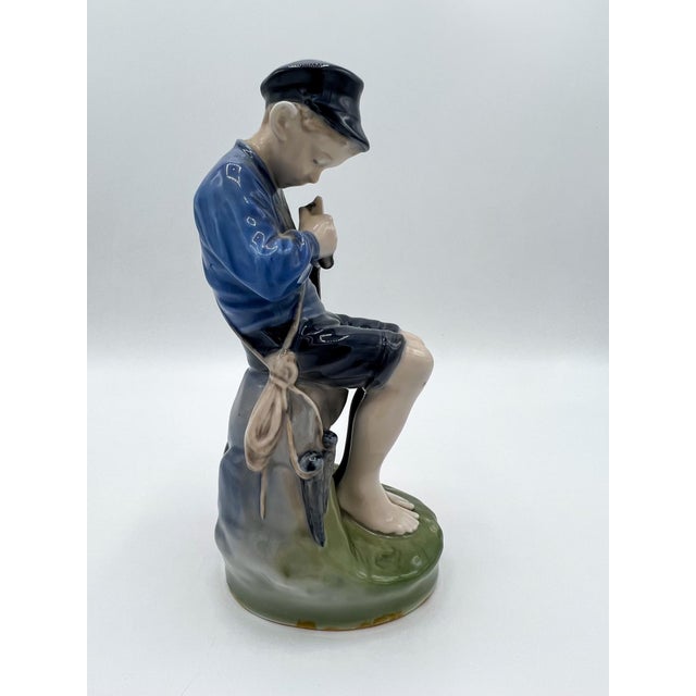 Royal Copenhagen 1960s Royal Copenhagen Porcelain Figure No. 905 Boy Whittling For Sale - Image 4 of 7