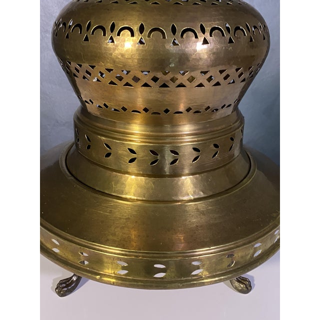 Antique Copper and Brass Brazier with Perforated Lid, 1890s For Sale - Image 3 of 9