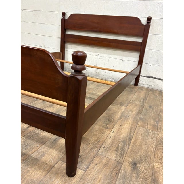 Wood Vintage Full Size Abernathy Furniture Co Traditional Style Low Poster Bed For Sale - Image 7 of 10