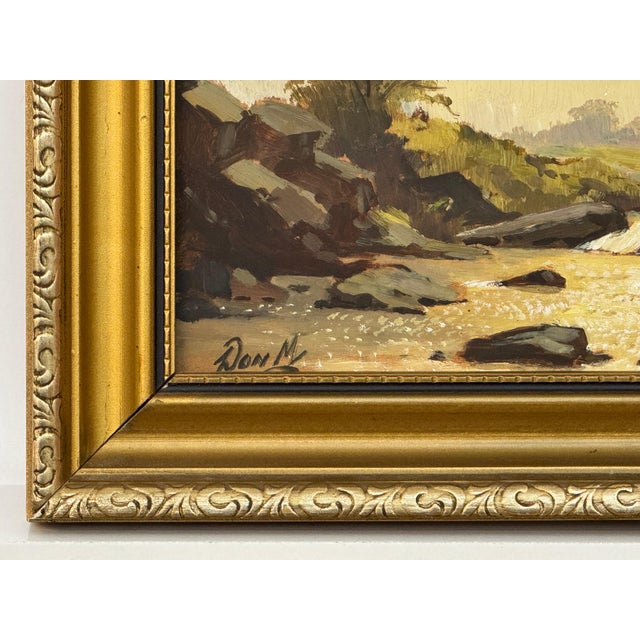 Vintage River Landscape Oil in English Countryside - 20th Century British Art 1973 For Sale - Image 14 of 14
