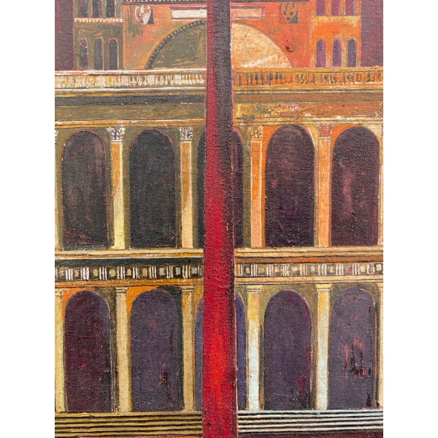 1960s 1960s Modernist Italian Renaissance Style Architectural Painting For Sale - Image 5 of 13