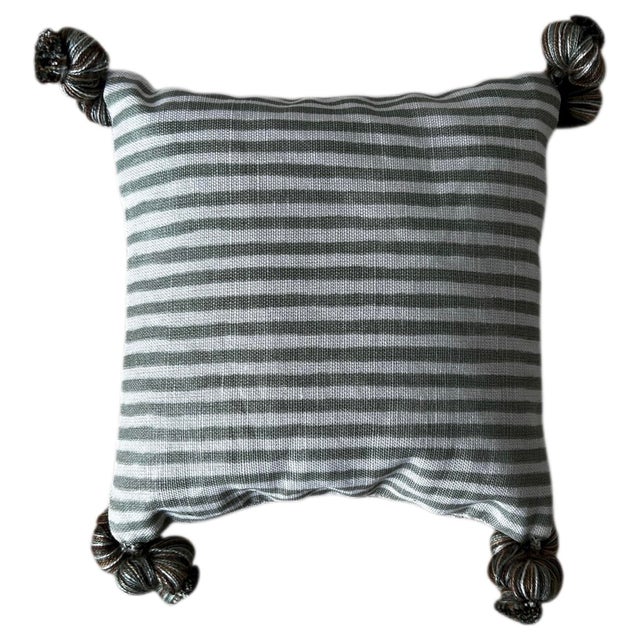 English Scented Small Accent Pillow: Sanderson "Chinese Lantern" Print Filled With Dried Lavender For Sale - Image 3 of 4