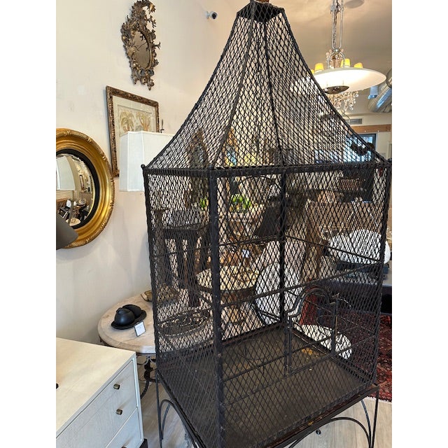 English Vintage Iron Aviary/ Bird Cage For Sale - Image 3 of 10