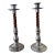 Vintage Reed and Barton Silver and Wood Candlestick Holders Pair For Sale