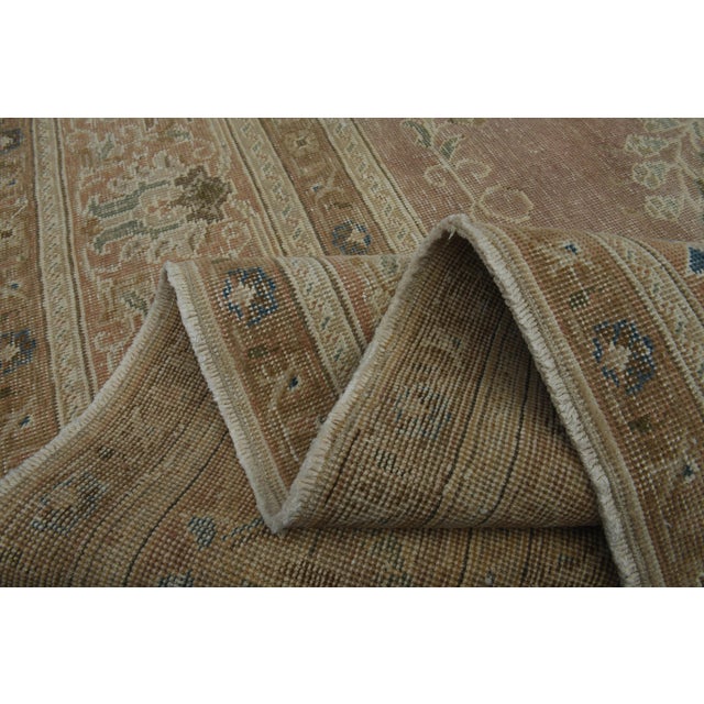 Persian 1970s Vintage Persian Handmade Wool Cotton Orange Brown Area Rug For Sale - Image 3 of 11