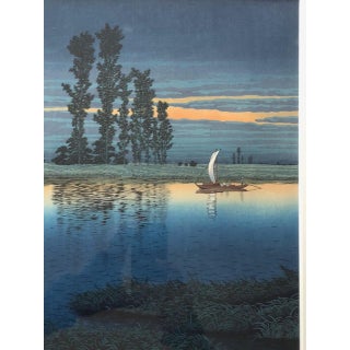 Hasui Kawase - Evening at Ushibori 1930 For Sale