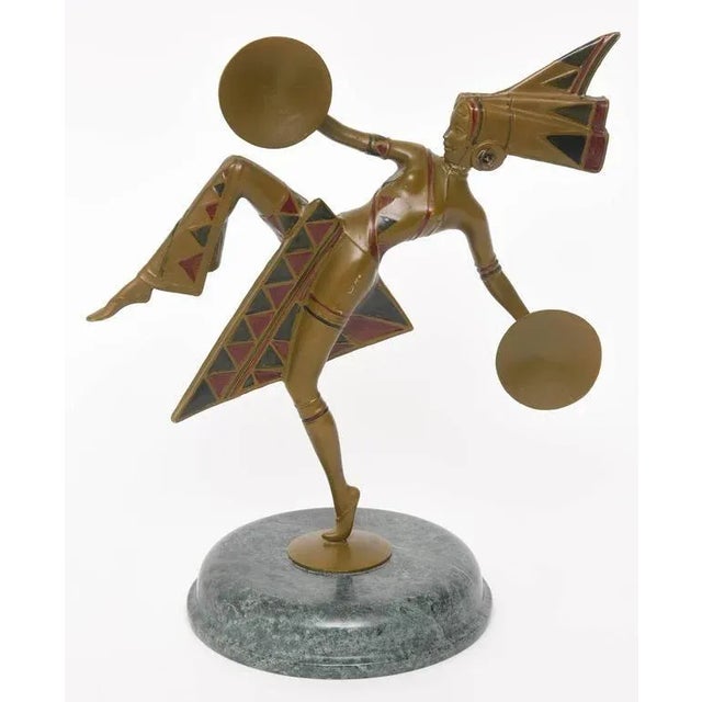 Metal Art Deco "Dancer" Gerda Gerdago Bronze Sculpture For Sale - Image 7 of 12