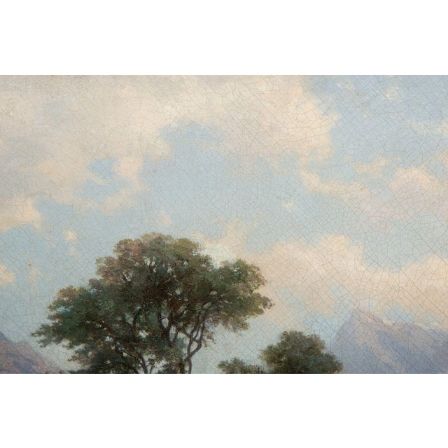 19th Century Swiss Antique Oil Painting of Mountains by Francois Niederhausern For Sale - Image 9 of 18
