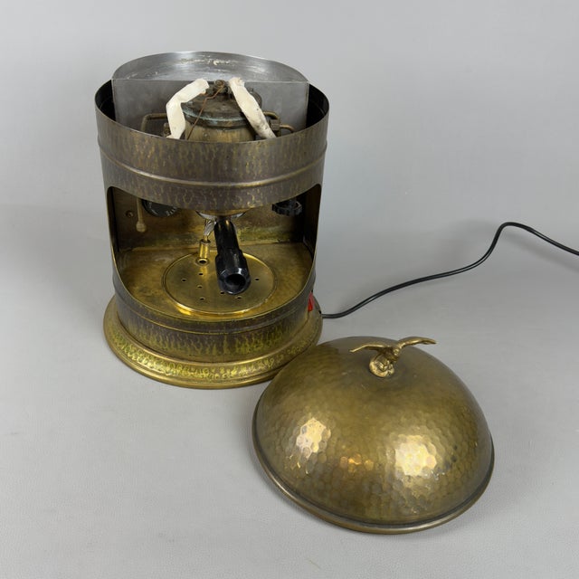 Vintage Espresso Coffee Machine in Hammered Brass by Victoria Arduino, 1950 For Sale - Image 6 of 14