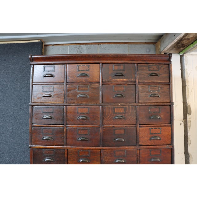 Globe Quarter Sawn Oak Sectional Stocking File Cabinet For Sale - Image 11 of 15