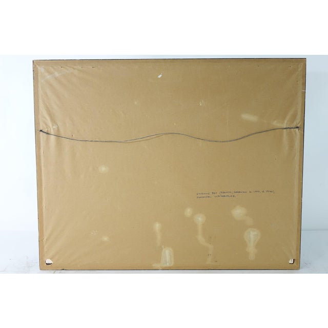 Mid 20th Century "Anchored in Silence" - Mid 20th Century Watercolor on Paper Signed Original, Framed For Sale - Image 5 of 5