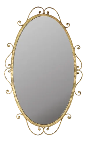 Vintage Gilt Metal Wall Mirror by Pier Luigi Colli, 1950s