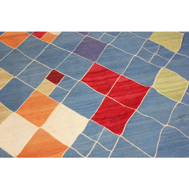 Modern Hand Knotted Modern Kilim. 8'4" X 9'9" For Sale - Image 3 of 4