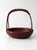 Contemporary Vintage Hand-Woven Bamboo Basket With Wrapped Handle For Sale - Image 3 of 12