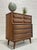 United Furniture Corporation Mid Century Modern Walnut Dresser by United Furniture Co. | Burled Drawers | Refinished Storage 1960's For Sale - Image 4 of 13