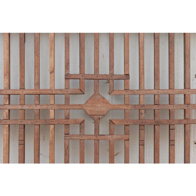 Antique Asian Oxidized Wooden Window For Sale In Los Angeles - Image 6 of 9