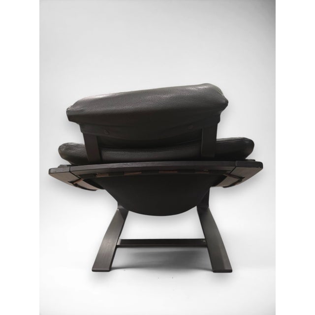 Black Original Kroken Lounge Chair & Ottoman by Åke Fribytter for Nelo Möbel, Sweden, 1970s For Sale - Image 8 of 11