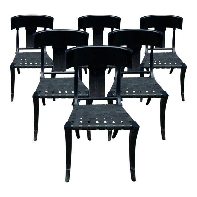 1980s Vintage Klismos Dining Chairs - Set of 6 For Sale - Image 4 of 4