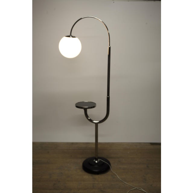 Modernist Chrome Floor Lamp, Former Czechoslovakia, 1940s For Sale - Image 10 of 17