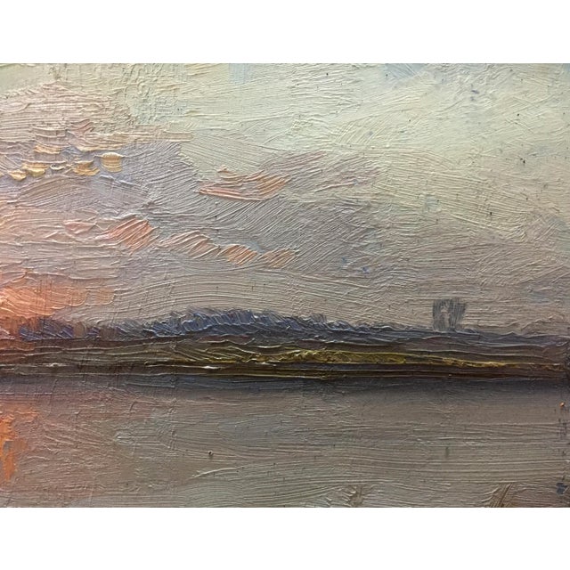 Paper 1960s Oil Painting the Sun Is Rising Zhezher Anatoly Mikhailovich For Sale - Image 7 of 11