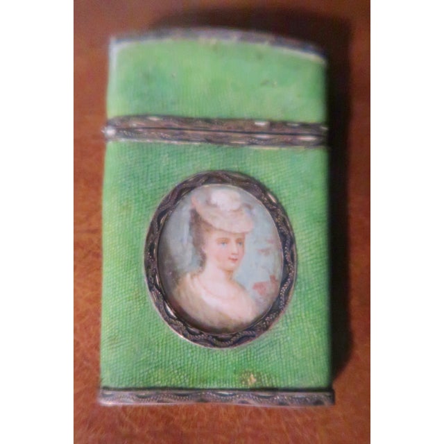 Late 18th Century 18th Century French Shagreen and Silver Aide Memoire With Ballooning Motif For Sale - Image 5 of 13