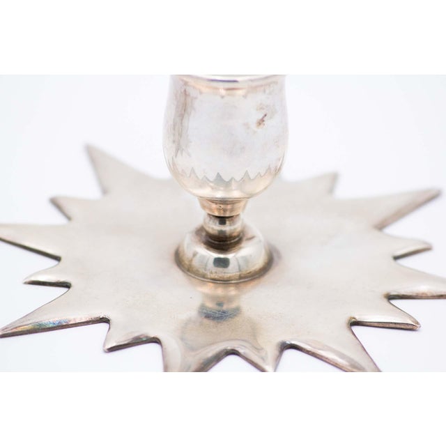 Star-Shaped Silver Candlesticks, Set of 2 For Sale - Image 3 of 5
