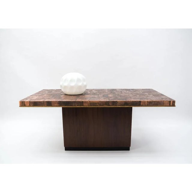 Brutalistic Coffee Table in Copper and Rosewood by Heinz Lilienthal, 1970s For Sale - Image 4 of 11