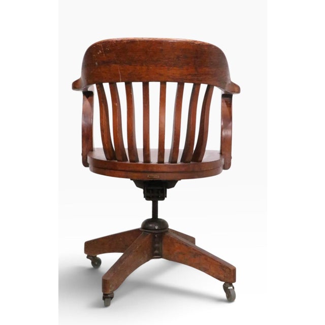 Antique Bank of England Jury Style Swivel Tilt Desk Chair For Sale - Image 14 of 16