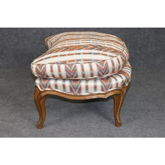 Brown 20th C. Louis XV Style Carved Wingback Bergere Chair & Ottoman For Sale - Image 8 of 12