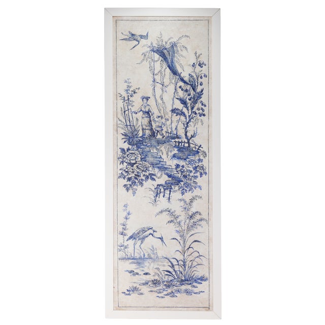 This set perfectly combines the monochrome printing techniques of French Toile de Jouy with the exoticism of Chinoiserie....