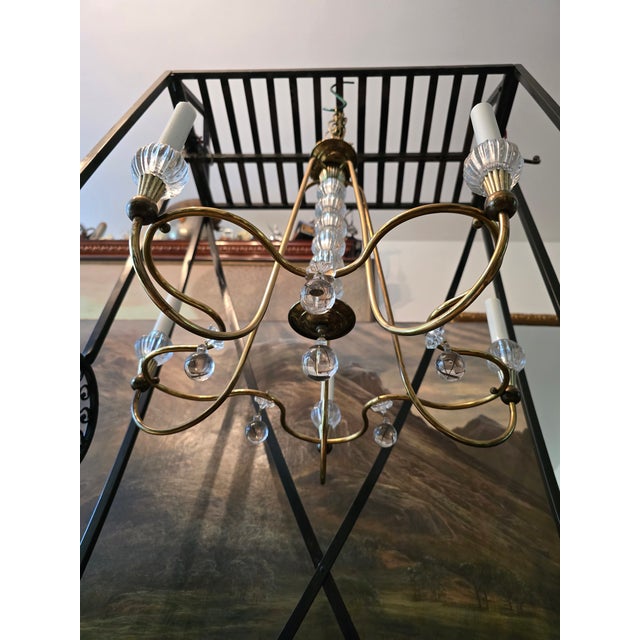 1950s Mid Century Modern Designer Italian Chandelier 1950's For Sale - Image 5 of 14