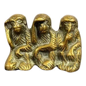 Vintage English Brass Three Wise Monkeys