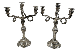 Antique Rococo Candleholders in 950 Silver, 1907, Set of 2