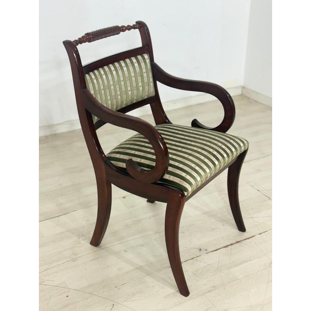 Upholstered Mahogany Dining Armchairs, Set of 2 For Sale - Image 3 of 14
