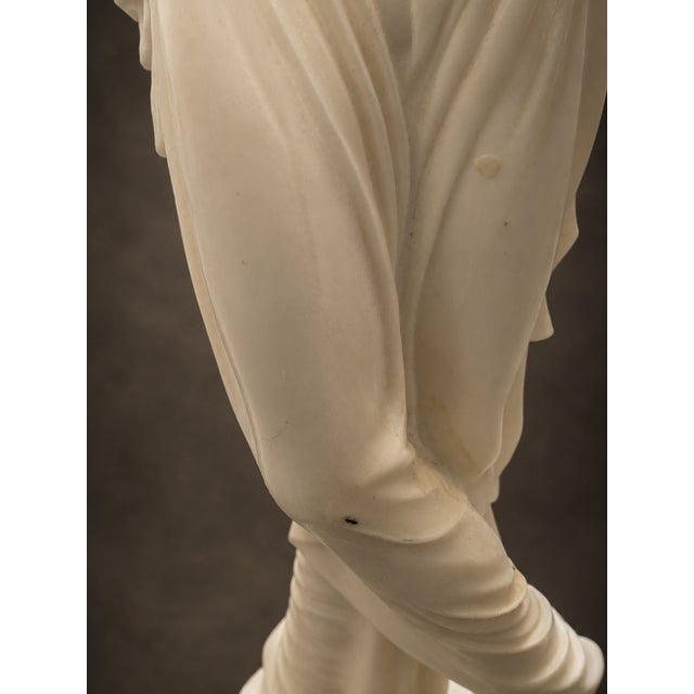 Vintage Neoclassical Maiden Sculpture on Black Marble Base For Sale - Image 6 of 6