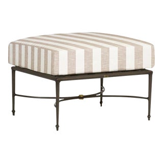 Summer Classics Roma Ottoman in Taupe Stripe For Sale