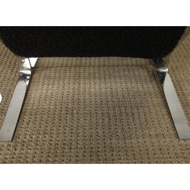 Vintage Mid-Century Milo Baughman Style Chrome Lounge Chair With Black Bouclé, 1970s For Sale - Image 18 of 18
