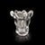Mid-century French crystal vase by Art Verrier (Cofrac), with a scalloped edge and bulbous vessel silhouette. Measures 6...
