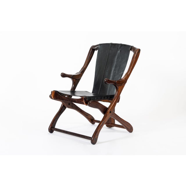 Mid Century Rosewood & Black Leather Folding Lounge Chair by Don Shoemaker For Sale - Image 11 of 14
